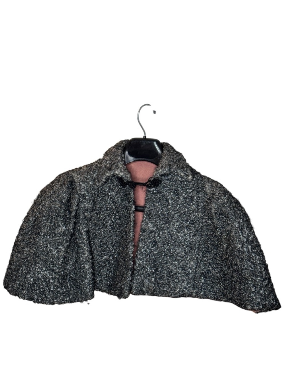 Vintage Short Bouclé Cape gray